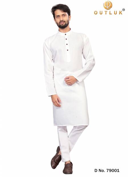 White Colour Outluk 79 Fancy Ethnic Wear Kurta With Pajama Collection 79001